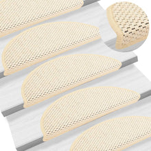 Trapmatten zelfklevend 15 st sisal-look 56x17x3 cm crèmekleurig 56 x 20 cm Crème