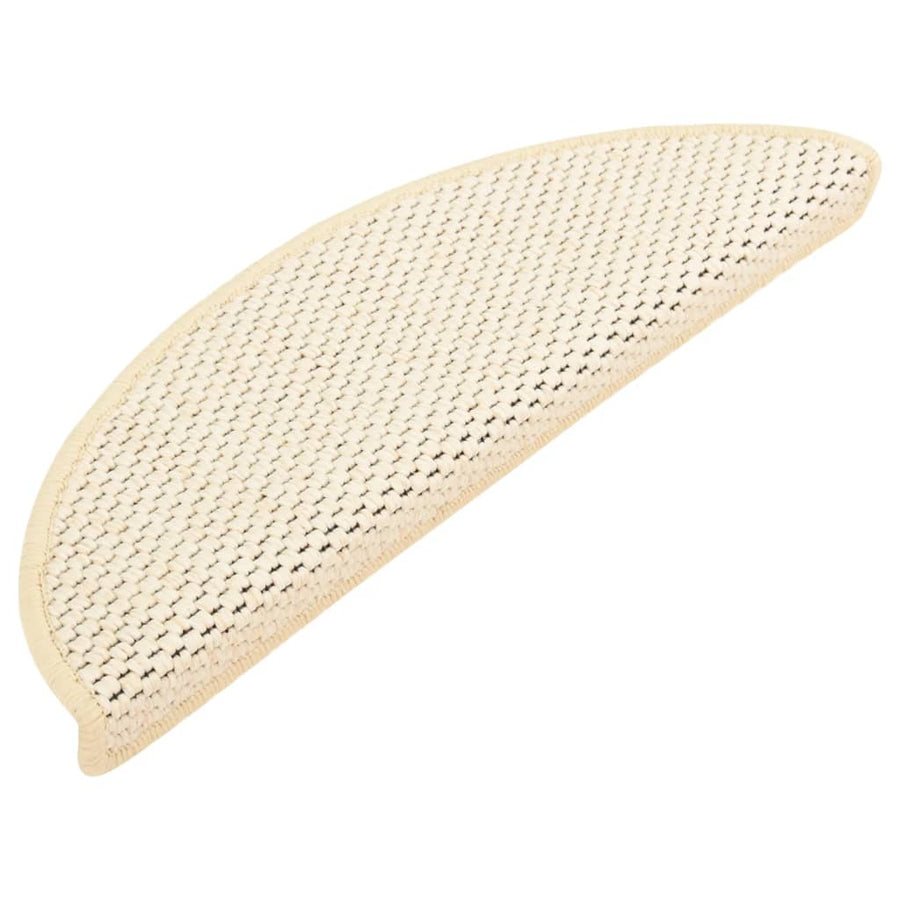 Trapmatten zelfklevend 15 st sisal-look 56x17x3 cm crèmekleurig 56 x 20 cm Crème