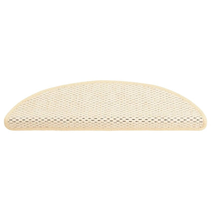 Trapmatten zelfklevend 15 st sisal-look 56x17x3 cm crèmekleurig 56 x 20 cm Crème