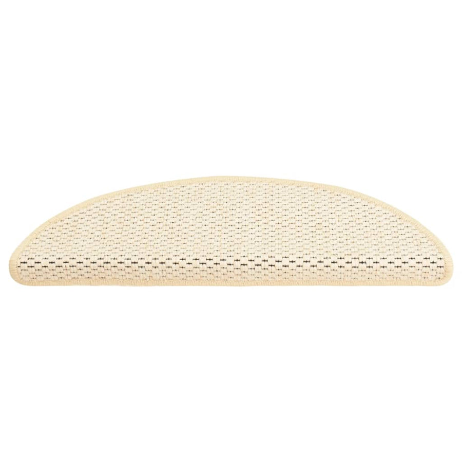 Trapmatten zelfklevend 15 st sisal-look 56x17x3 cm crèmekleurig 56 x 20 cm Crème