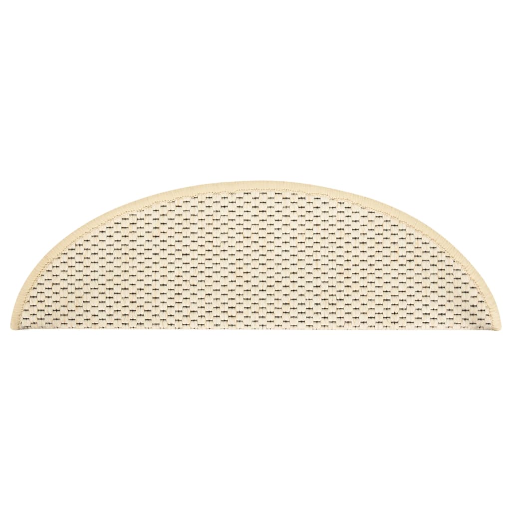 Trapmatten zelfklevend 15 st sisal-look 56x17x3 cm crèmekleurig 56 x 20 cm Crème