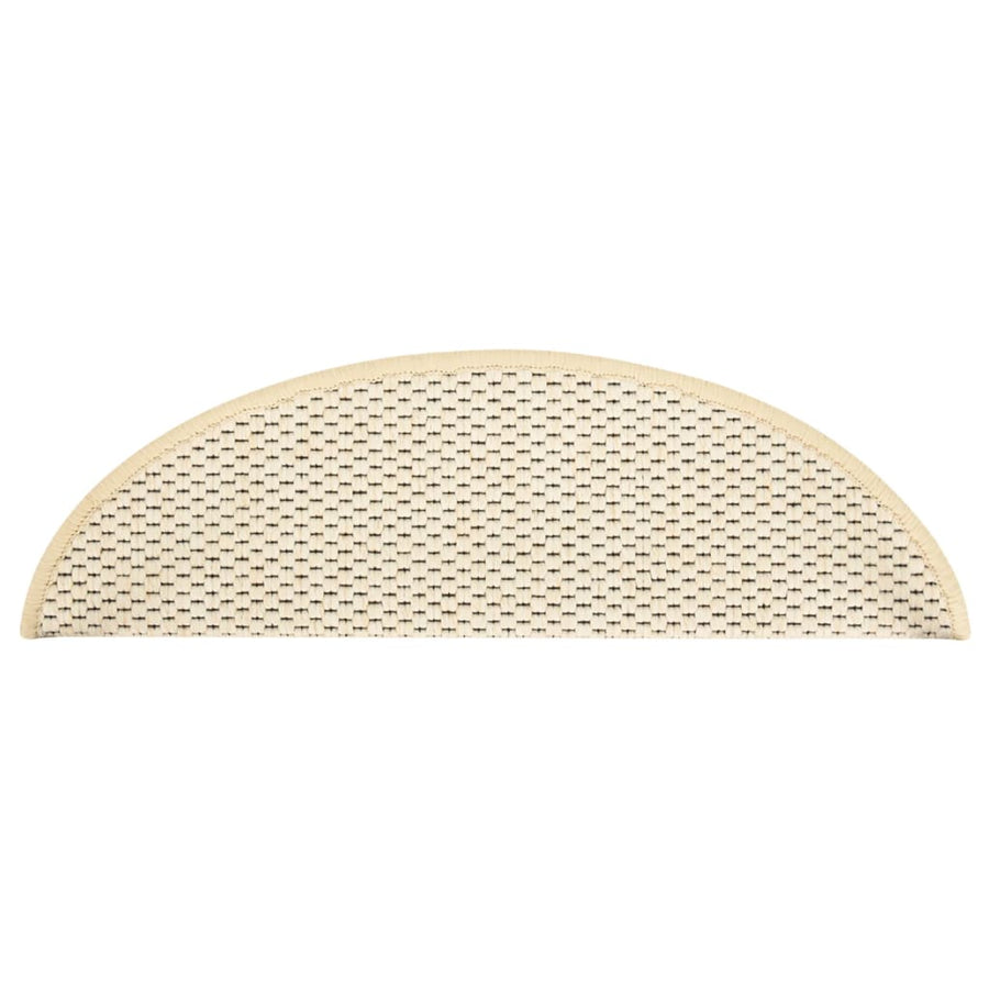 Trapmatten zelfklevend 15 st sisal-look 56x17x3 cm crèmekleurig 56 x 20 cm Crème