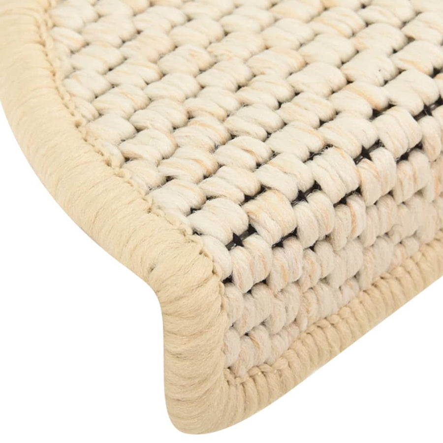 Trapmatten zelfklevend 15 st sisal-look 56x17x3 cm crèmekleurig 56 x 20 cm Crème