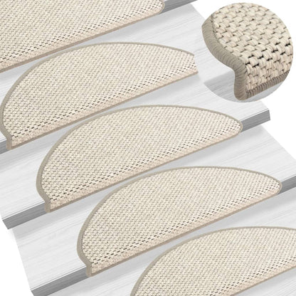 Trapmatten zelfklevend 15 st sisal-look 65x21x4 cm beige 65 x 25 cm Beige
