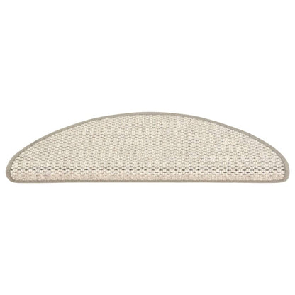 Trapmatten zelfklevend 15 st sisal-look 65x21x4 cm beige 65 x 25 cm Beige