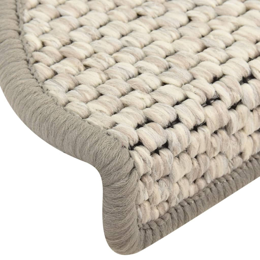 Trapmatten zelfklevend 15 st sisal-look 65x21x4 cm beige 65 x 25 cm Beige