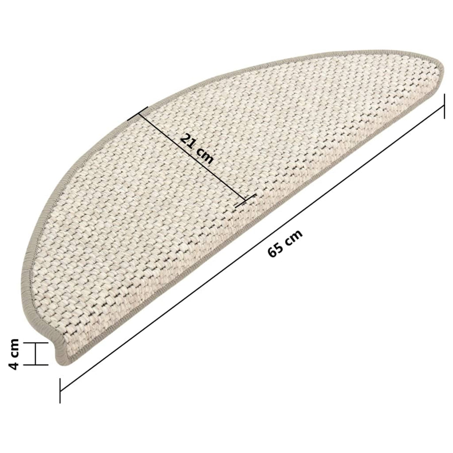 Trapmatten zelfklevend 15 st sisal-look 65x21x4 cm beige 65 x 25 cm Beige