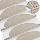Trapmatten zelfklevend 15 st sisal-look 65x21 cm taupe