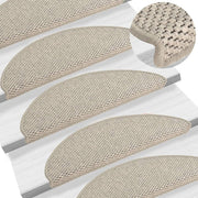 Trapmatten zelfklevend 15 st sisal-look 65x21 cm taupe