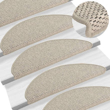 Trapmatten zelfklevend 15 st sisal-look 65x21x4 cm taupe 65 x 25 cm Taupe