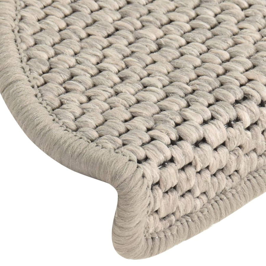 Trapmatten zelfklevend 15 st sisal-look 65x21x4 cm taupe 65 x 25 cm Taupe