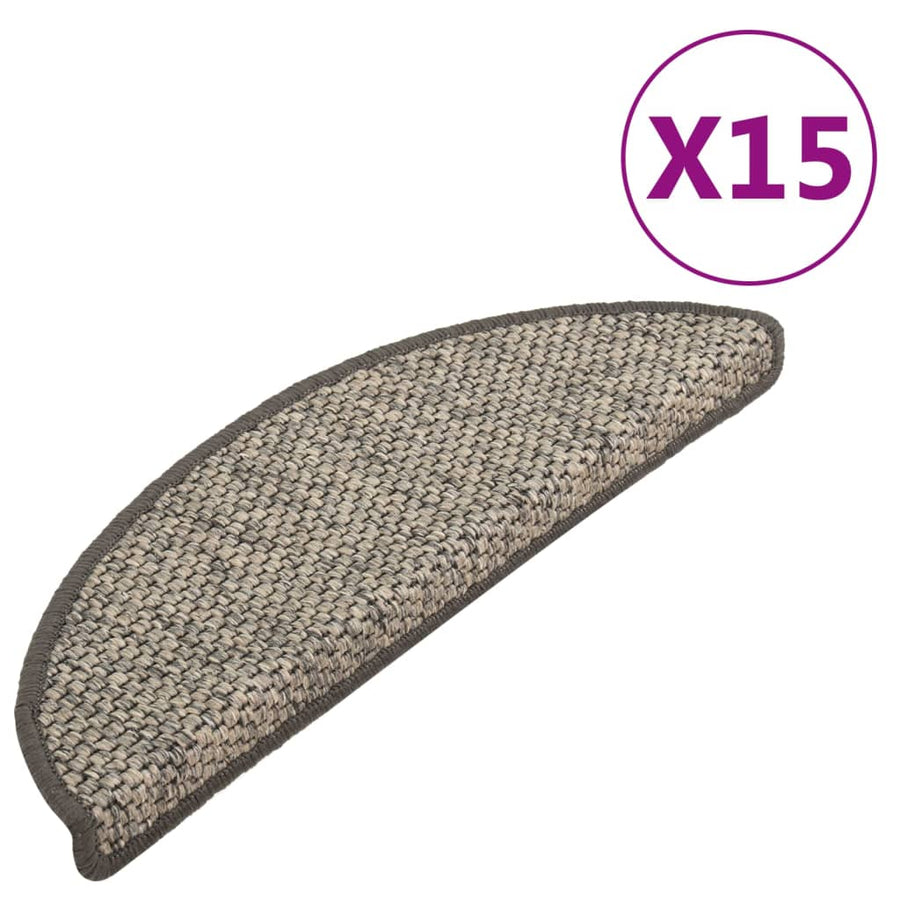Trapmatten zelfklevend 15st sisal-look 65x21x4cm antracietkleur 65 x 25 cm Zilver