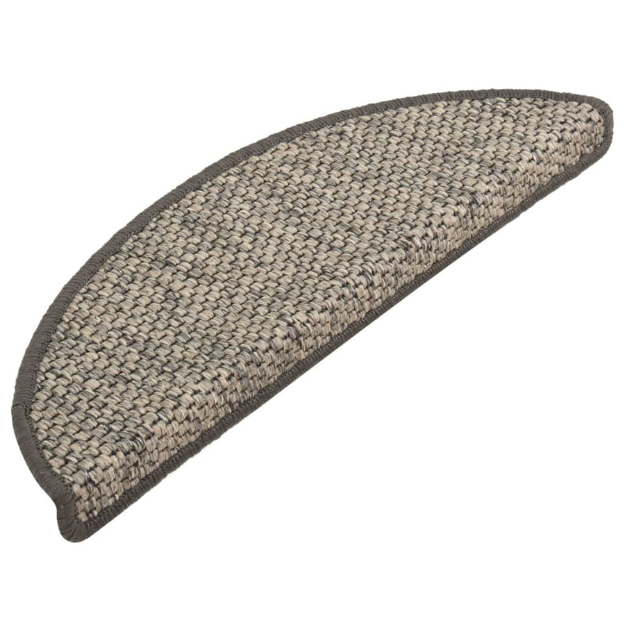 Trapmatten zelfklevend 15st sisal-look 65x21x4cm antracietkleur 65 x 25 cm Zilver