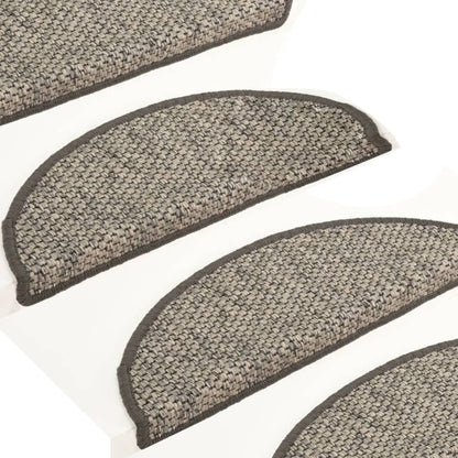 Trapmatten zelfklevend 15st sisal-look 65x21x4cm antracietkleur 65 x 25 cm Zilver