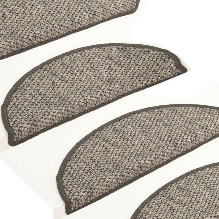Trapmatten zelfklevend 15st sisal-look 65x21x4cm antracietkleur 65 x 25 cm Zilver