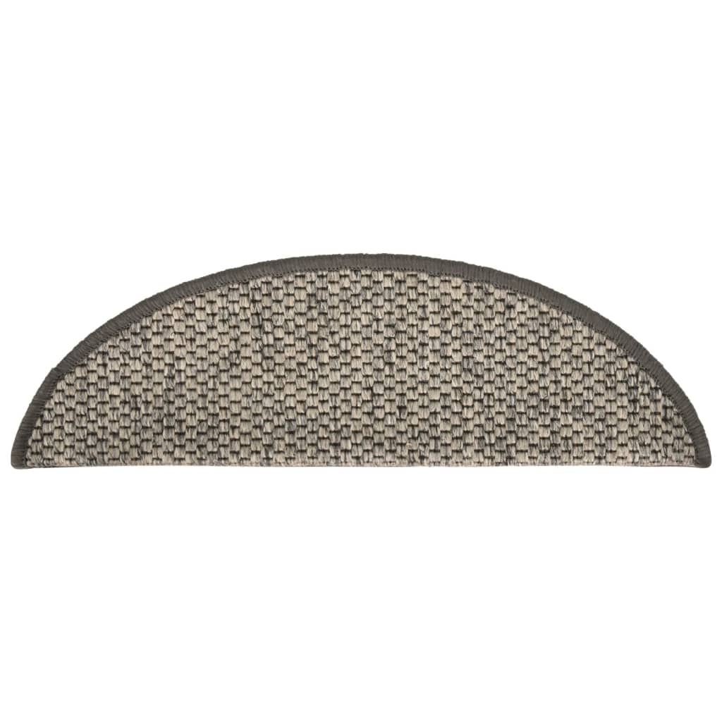 Trapmatten zelfklevend 15st sisal-look 65x21x4cm antracietkleur 65 x 25 cm Zilver