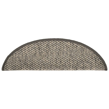 Trapmatten zelfklevend 15st sisal-look 65x21x4cm antracietkleur 65 x 25 cm Zilver