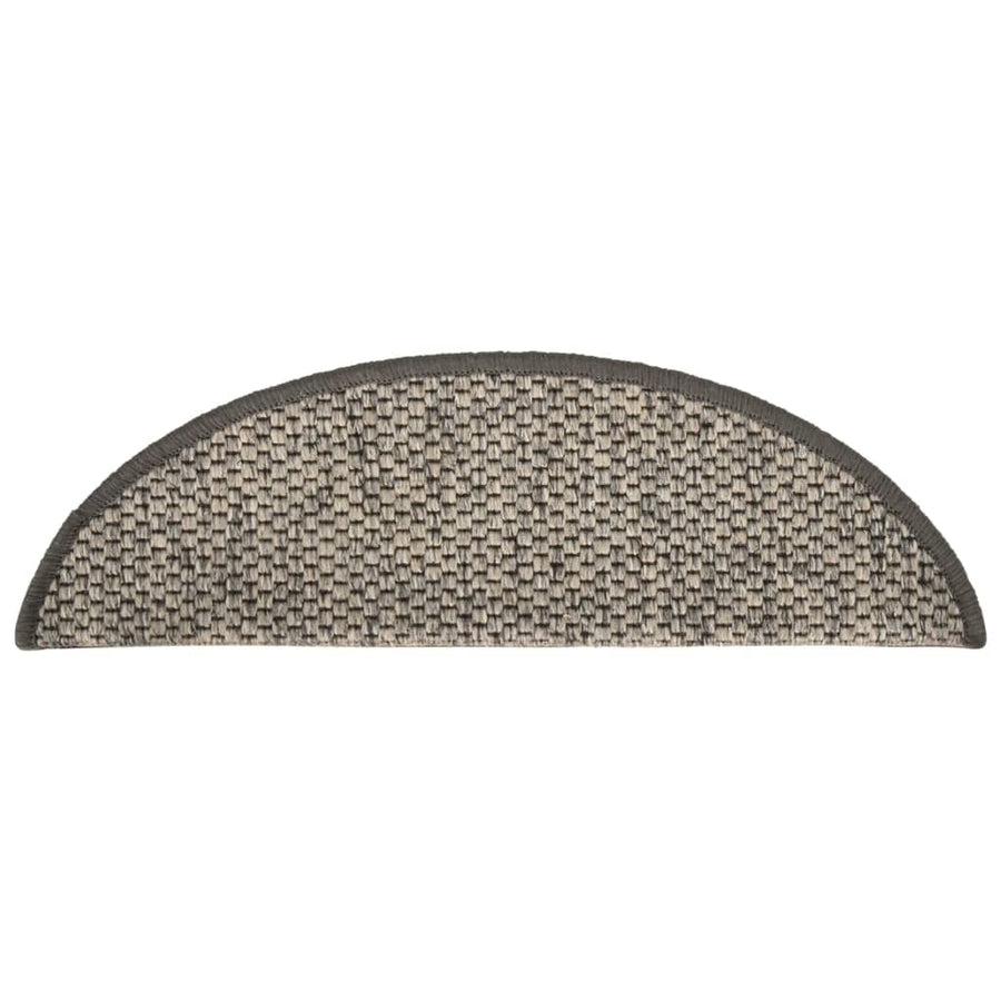 Trapmatten zelfklevend 15st sisal-look 65x21x4cm antracietkleur 65 x 25 cm Zilver