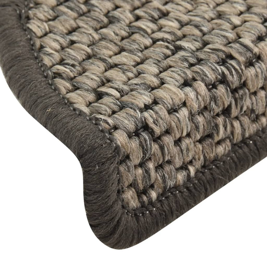 Trapmatten zelfklevend 15st sisal-look 65x21x4cm antracietkleur 65 x 25 cm Zilver