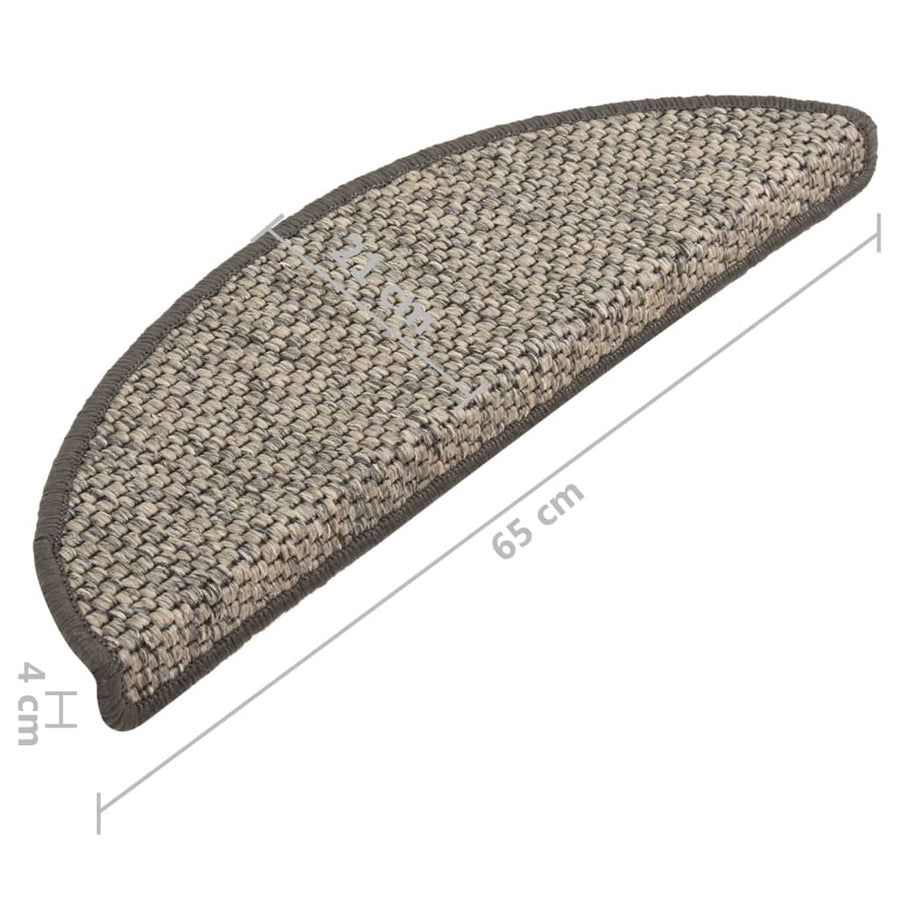 Trapmatten zelfklevend 15st sisal-look 65x21x4cm antracietkleur 65 x 25 cm Zilver