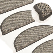 Trapmatten 15 st sisal-look 65x21 cm grijs-beige