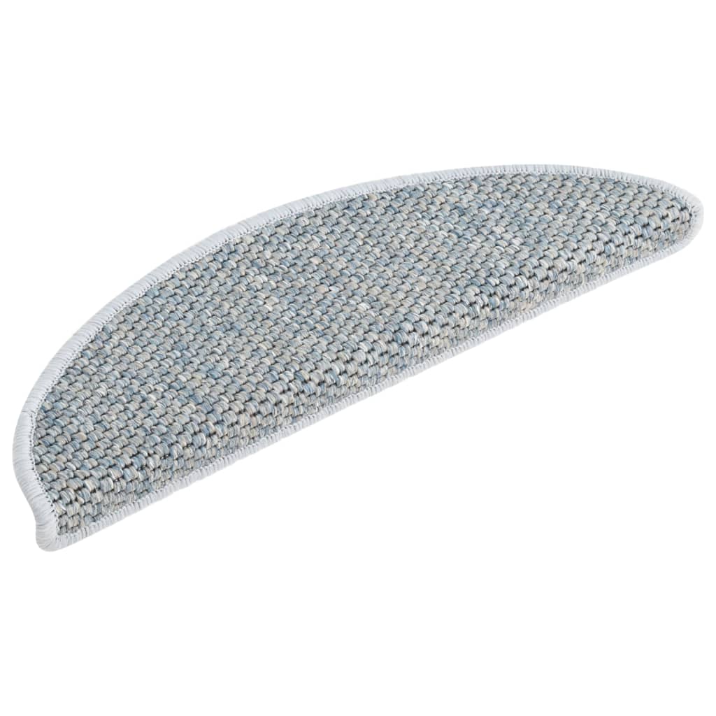Trapmatten zelfklevend 15 st sisal-look 65x21x4 cm blauw 65 x 25 cm Blauw