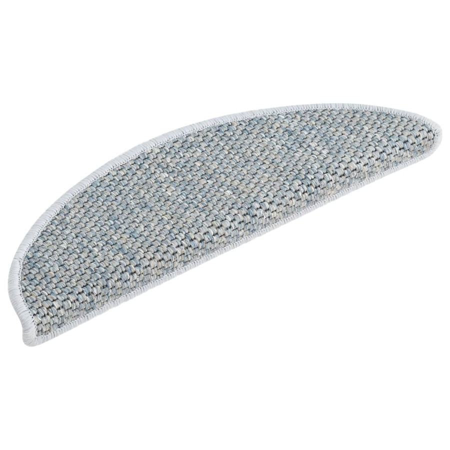 Trapmatten zelfklevend 15 st sisal-look 65x21x4 cm blauw 65 x 25 cm Blauw