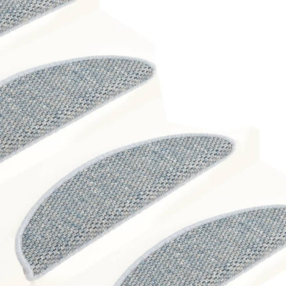 Trapmatten zelfklevend 15 st sisal-look 65x21x4 cm blauw 65 x 25 cm Blauw
