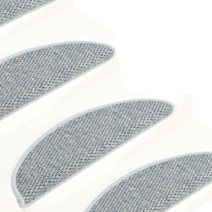 Trapmatten zelfklevend 15 st sisal-look 65x21x4 cm blauw 65 x 25 cm Blauw