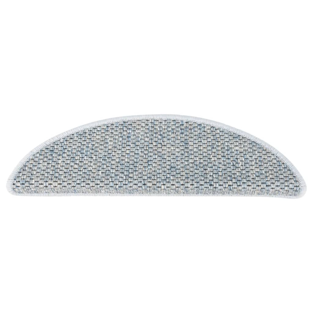 Trapmatten zelfklevend 15 st sisal-look 65x21x4 cm blauw 65 x 25 cm Blauw