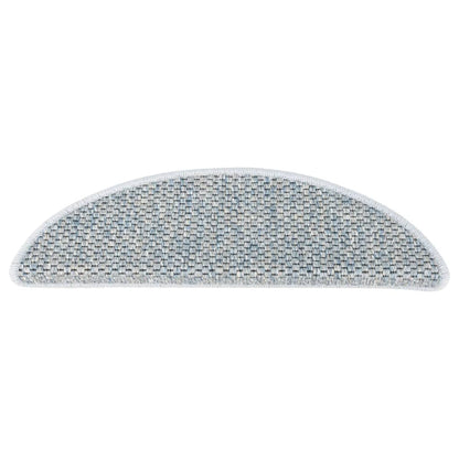 Trapmatten zelfklevend 15 st sisal-look 65x21x4 cm blauw 65 x 25 cm Blauw