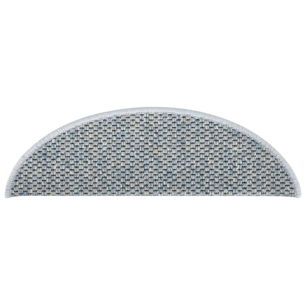 Trapmatten zelfklevend 15 st sisal-look 65x21x4 cm blauw 65 x 25 cm Blauw