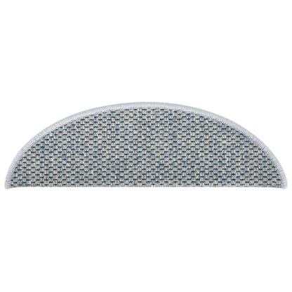 Trapmatten zelfklevend 15 st sisal-look 65x21x4 cm blauw 65 x 25 cm Blauw