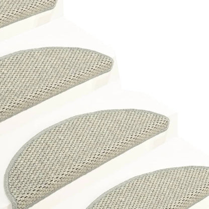 Trapmatten zelfklevend 15 st sisal-look 65x21x4 cm grijs 65 x 25 cm Grijs