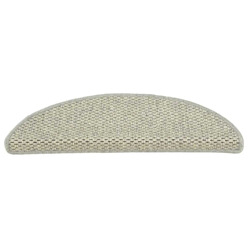 Trapmatten zelfklevend 15 st sisal-look 65x21x4 cm grijs 65 x 25 cm Grijs