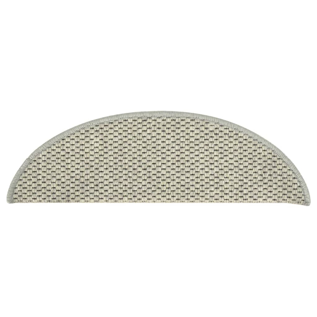 Trapmatten zelfklevend 15 st sisal-look 65x21x4 cm grijs 65 x 25 cm Grijs