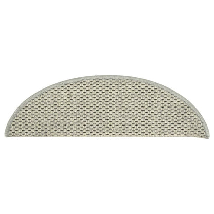 Trapmatten zelfklevend 15 st sisal-look 65x21x4 cm grijs 65 x 25 cm Grijs
