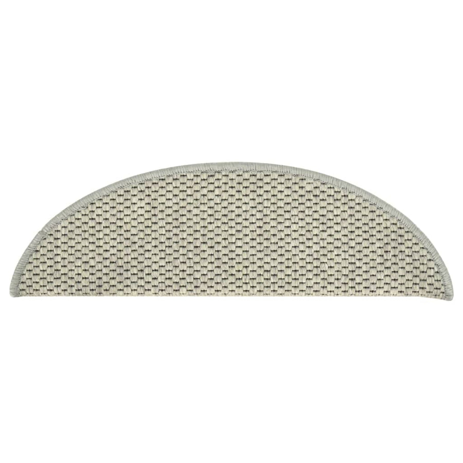Trapmatten zelfklevend 15 st sisal-look 65x21x4 cm grijs 65 x 25 cm Grijs
