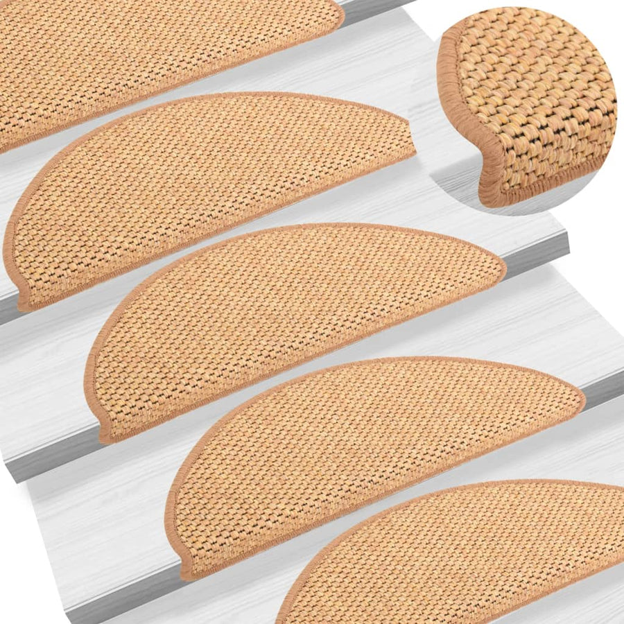 Trapmatten zelfklevend 15 st sisal-look 65x21x4 cm oranje 65 x 25 cm orange