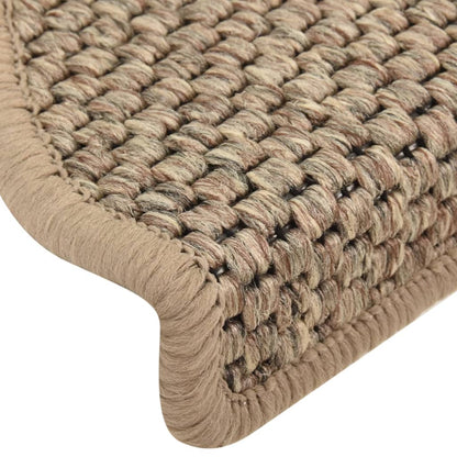 Trapmatten zelfklevend 15 st sisal-look 65x21x4 cm donkerbeige 65 x 25 cm Donkerbeige