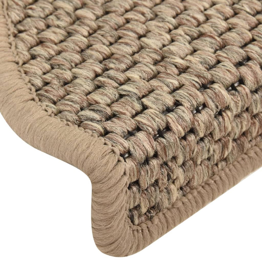Trapmatten zelfklevend 15 st sisal-look 65x21x4 cm donkerbeige 65 x 25 cm Donkerbeige
