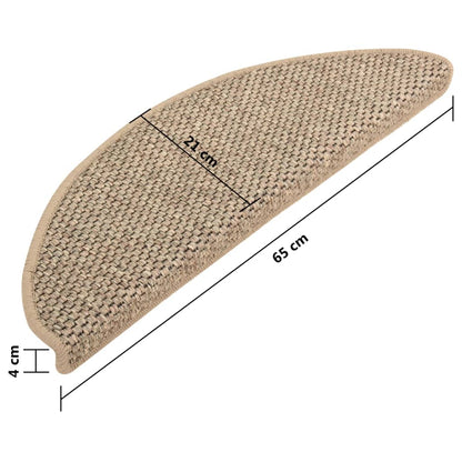 Trapmatten zelfklevend 15 st sisal-look 65x21x4 cm donkerbeige 65 x 25 cm Donkerbeige