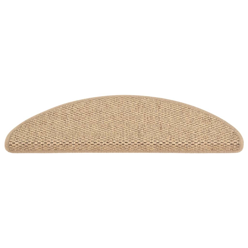 Trapmatten zelfklevend 15 st sisal-look 65x21x4 cm zandkleurig 65 x 25 cm Zand