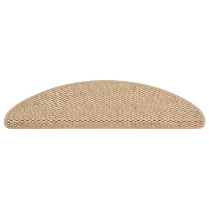 Trapmatten zelfklevend 15 st sisal-look 65x21x4 cm zandkleurig 65 x 25 cm Zand