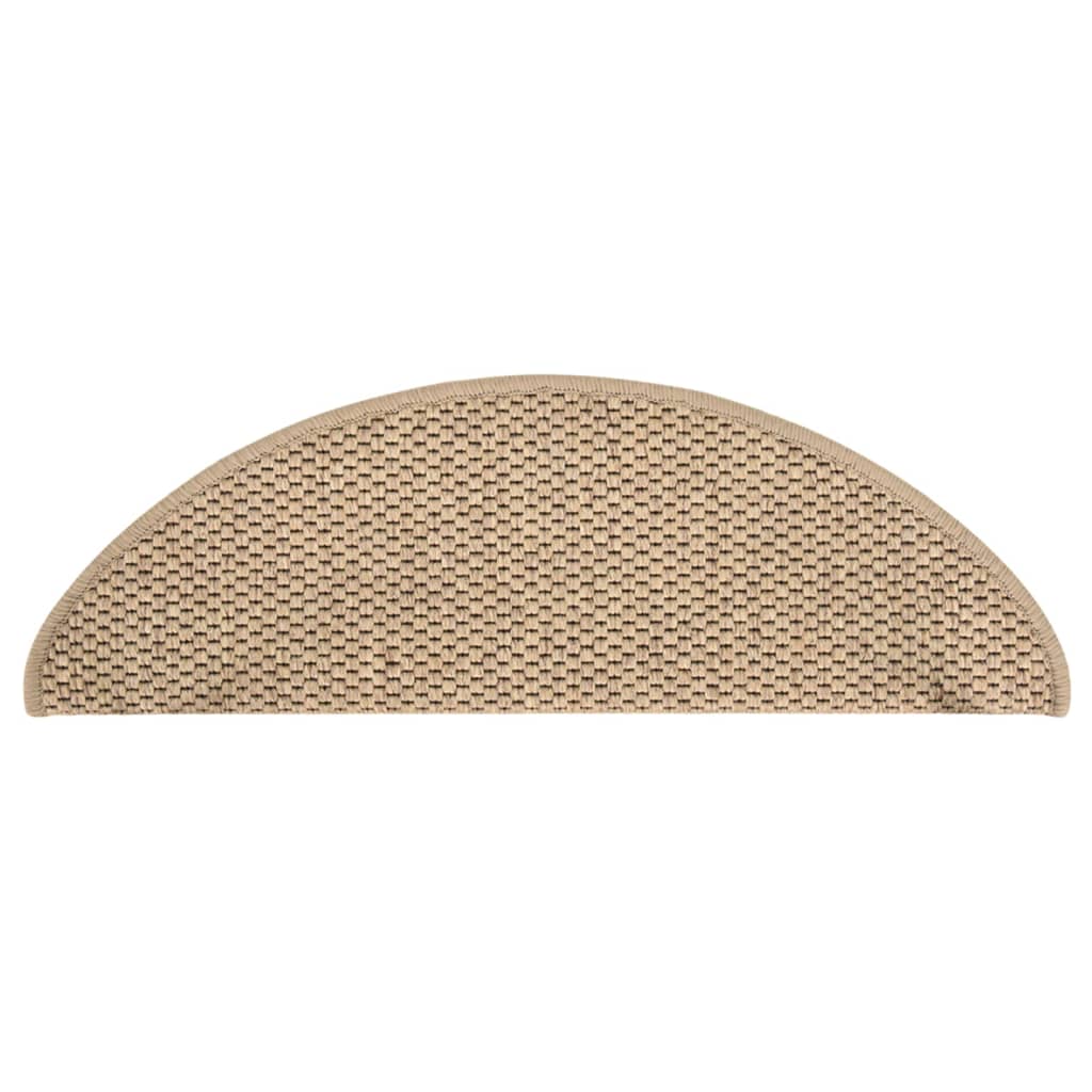 Trapmatten zelfklevend 15 st sisal-look 65x21x4 cm zandkleurig 65 x 25 cm Zand