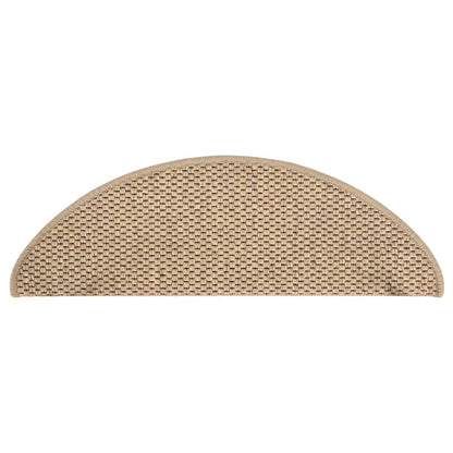 Trapmatten zelfklevend 15 st sisal-look 65x21x4 cm zandkleurig 65 x 25 cm Zand