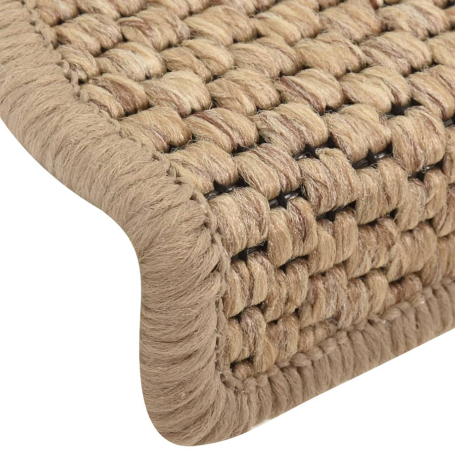 Trapmatten zelfklevend 15 st sisal-look 65x21x4 cm zandkleurig 65 x 25 cm Zand