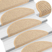 Trapmatten 15 st sisal-look lichtbeige 65x21 cm