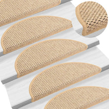 Trapmatten zelfklevend 15 st sisal-look 65x21x4 cm lichtbeige 65 x 25 cm Lichtbeige