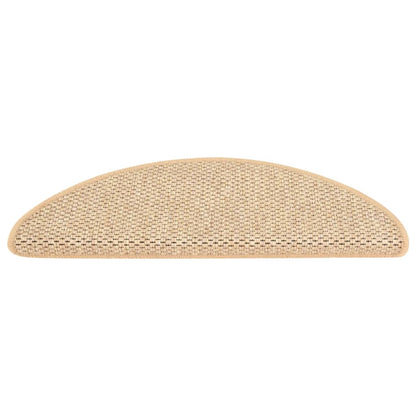 Trapmatten zelfklevend 15 st sisal-look 65x21x4 cm lichtbeige 65 x 25 cm Lichtbeige